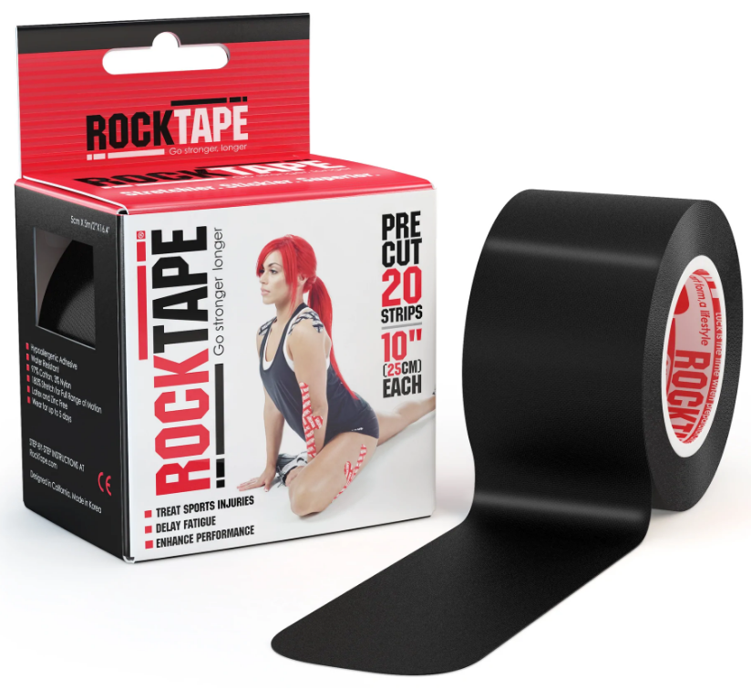 ROCKTAPE Pre-Cut Schwarz 20 Streifen x 5cm x 25cm (1 Stk)