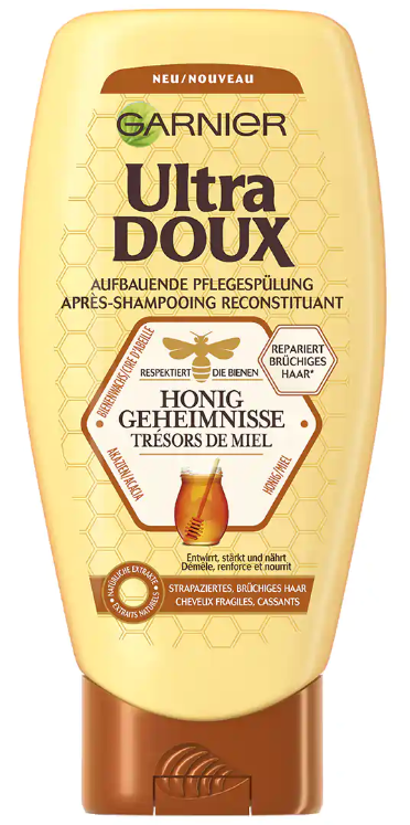 GARNIER Ultra DOUX Aufbauende Pflegespülung Honig Gehemeinisse (250ml)