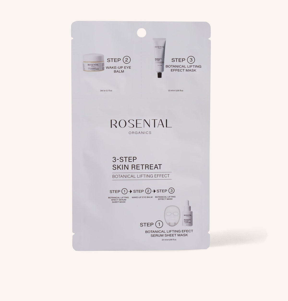 Rosental Organics 3-Step Skin Retreat Face Mask Set (24.5ml)