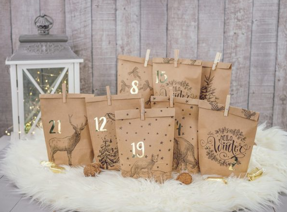 Adventskalender-Tüten Cozy Christmas (1 Stk)