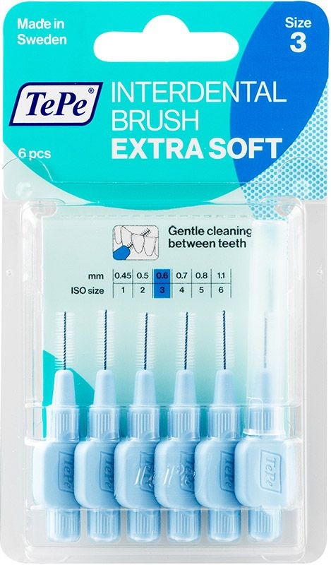 TePe Interdental Brush 0.6mm Extra Soft blau (6 Stk)