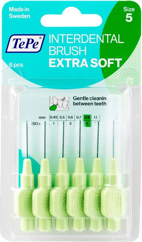 TePe Interdental Brush 0.8mm Extra Soft grün (6 Stk)