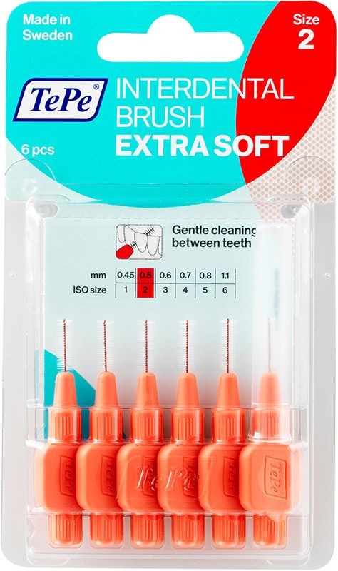 TePe Interdental Brush 0.5mm Extra Soft rot (6 Stk)