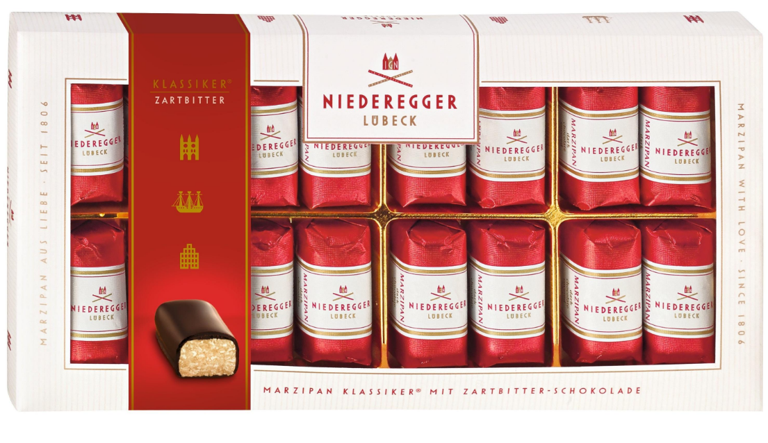 Niederegger Lübeck Klassiker-Pralinen mit Zartbitter Schokolade (200g)