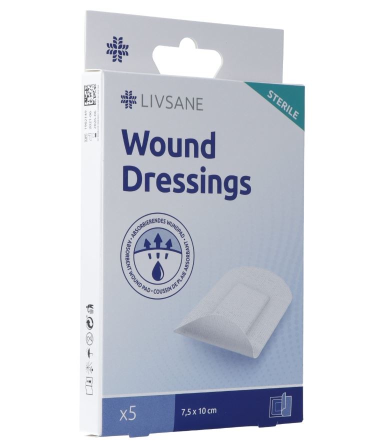 Livsane Sterile Wound Dressings 7.5x10cm (5 Stk)