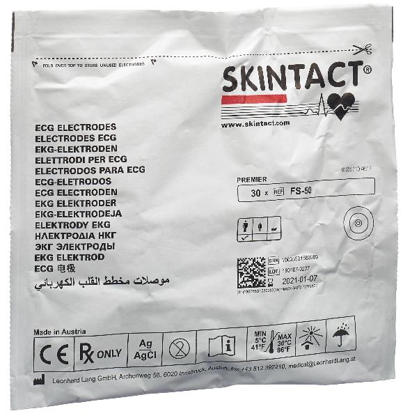 SKINTACT Électrode ECG FS-50 mousse PE adulte ronde 50mm (30 pces)