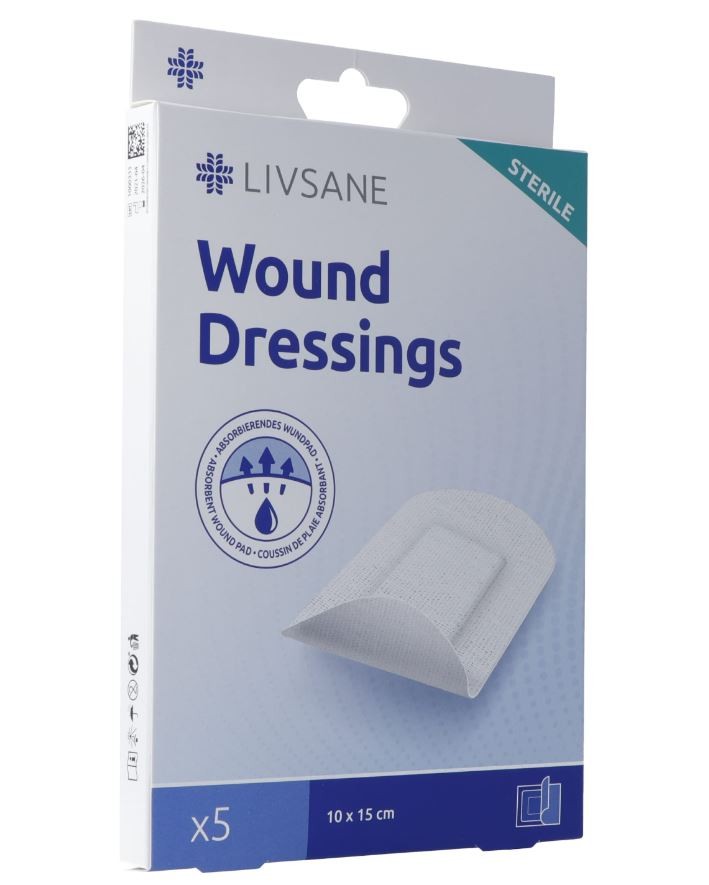 Livsane Sterile Wound Dressings 10x15cm (5 Stk)
