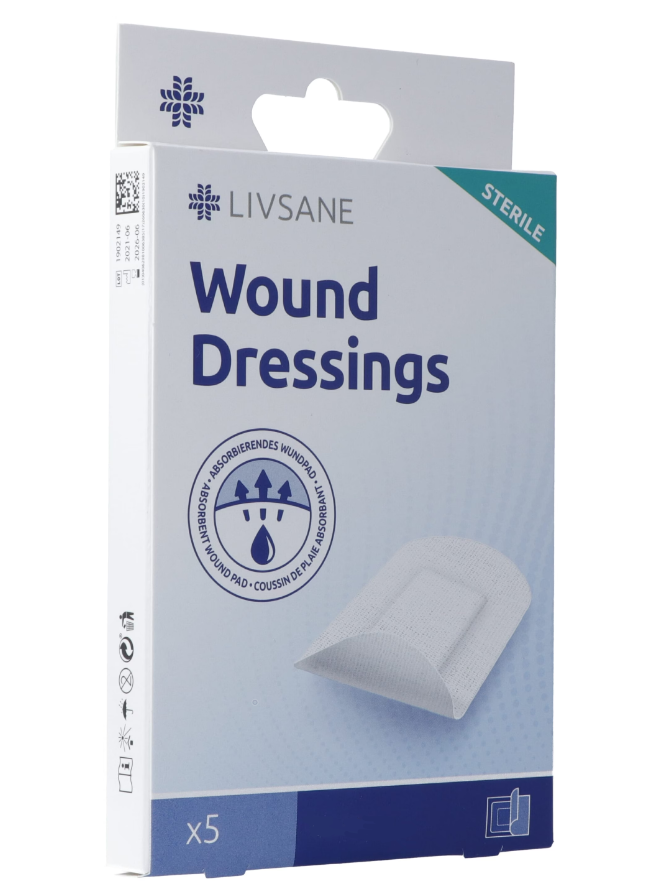 Livsane Sterile Wound Dressings 5x7.5cm (5 Stk)