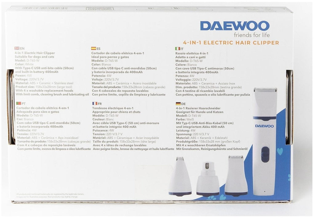 Daewoo dispositivo multifunzione 4-in-1 per la toelettatura del pelo (1 pezzo)