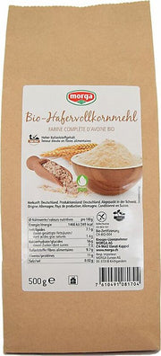 morga Hafervollkornmehl Bio Knospe glutenfrei (500g)