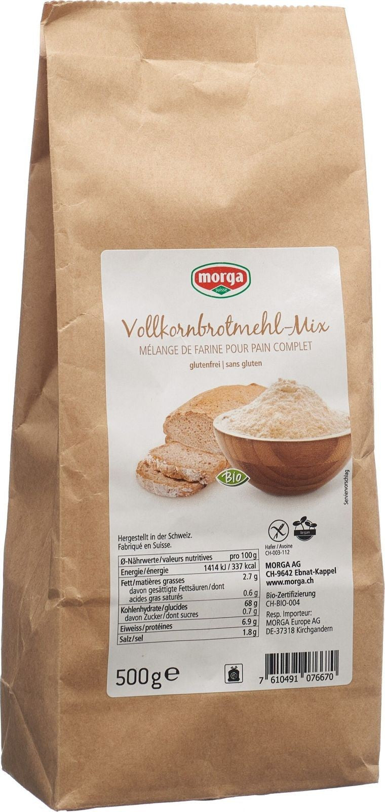 morga Vollkornbrot-Mehl-Mix glutenfrei Bio (500g)