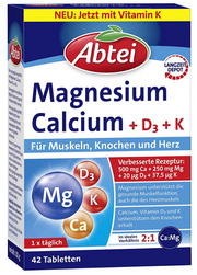 Abtei Magnesium Calcium + D3 + K (42 Stk)