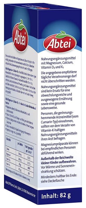 Abtei Magnesium Calcium + D3 + K (42 Stk)