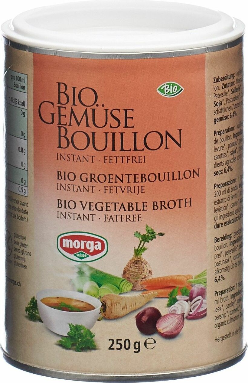 morga Gemüse Bouillon Fettfrei Bio Dose (250g)