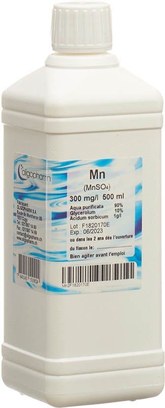 Oligopharm Mangan Lösung 300 mg/l (500ml)