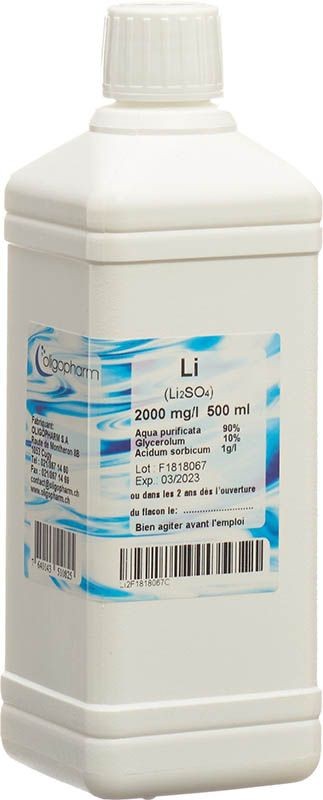 Oligopharm Lithium Lösung 2000 mg/l (500ml)