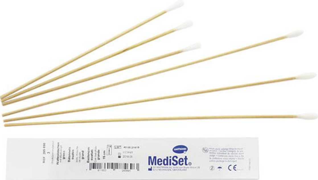MediSet Wattestäbchen Wattenkopf klein (150x2 Stk)