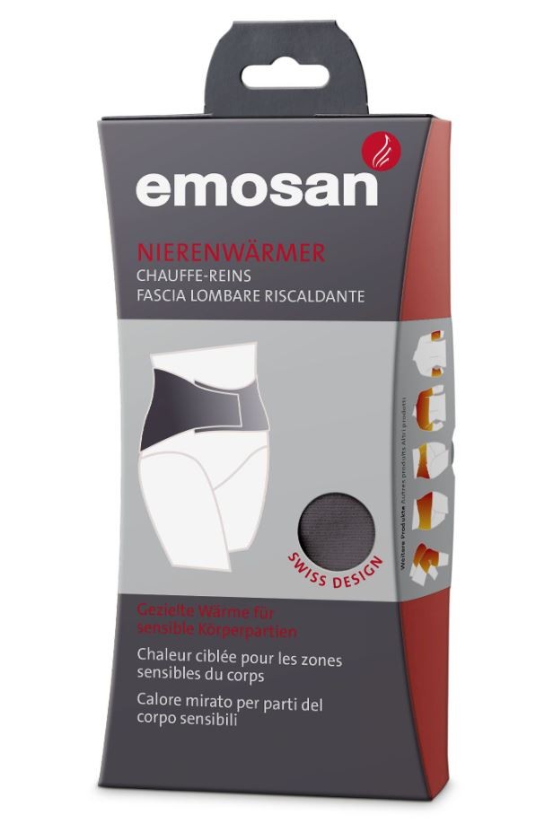 Emosan Ultra Nierenwärmer Velcro grau M (1 Stk)