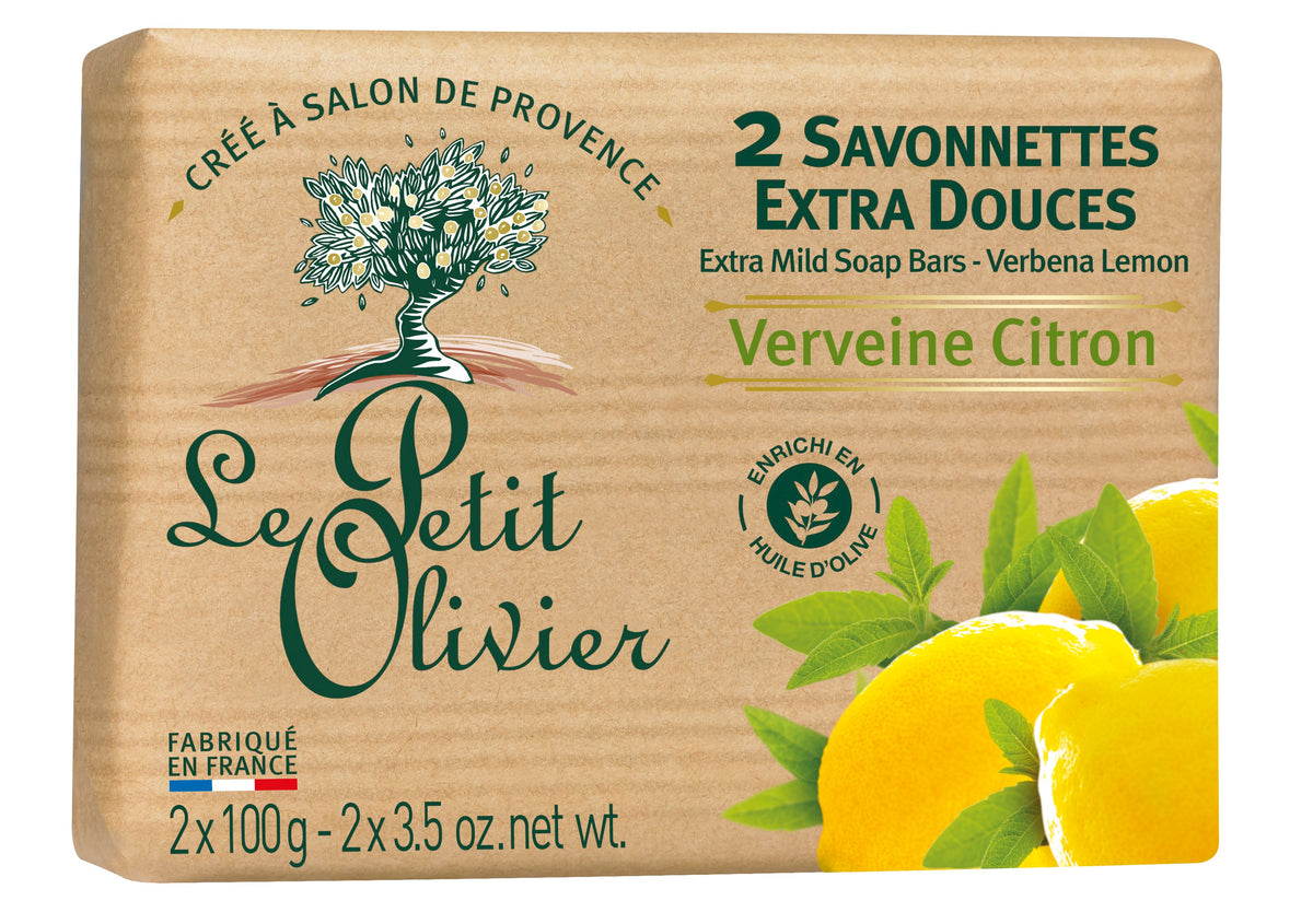 Le Petit Olivier Extra Mild Soap Bars Verbena Lemon (2x100g)