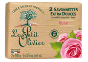 Le Petit Olivier Extra Milde Seifenstücke Rose (2x100g)