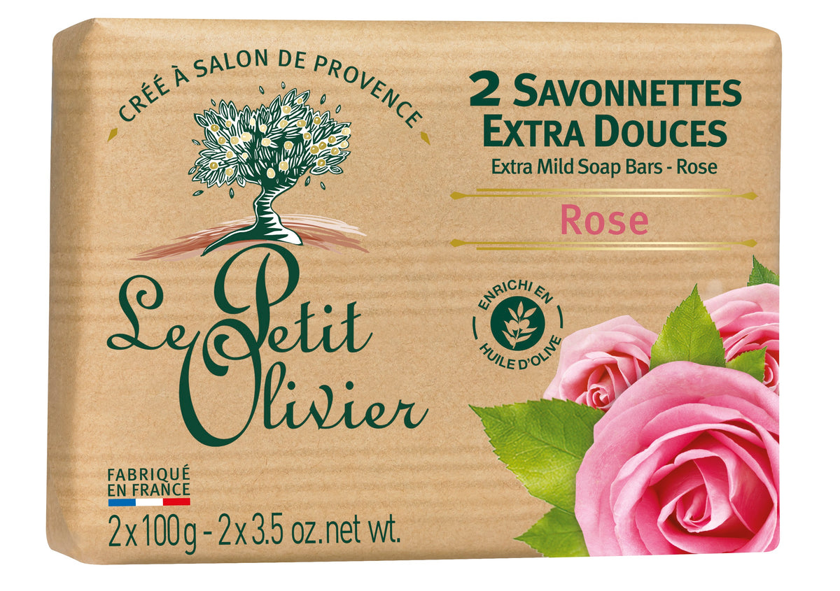 Le Petit Olivier Extra Milde Seifenstücke Rose (2x100g)