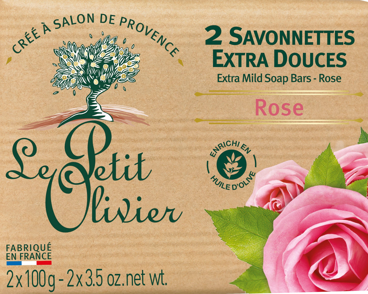 Le Petit Olivier Extra Milde Seifenstücke Rose (2x100g)