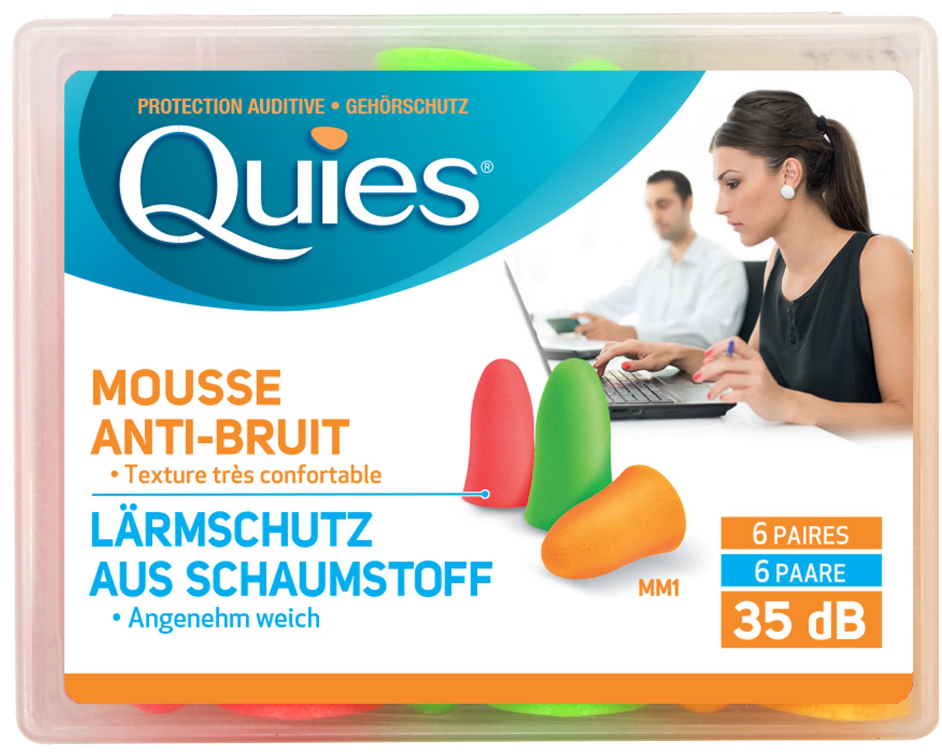 Quies Lärmschutz aus Schaumstoff Neon (12 Stk)