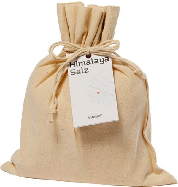 Vitasal Kristallsalz Himalaya fein Leinenbeutel (1000g)