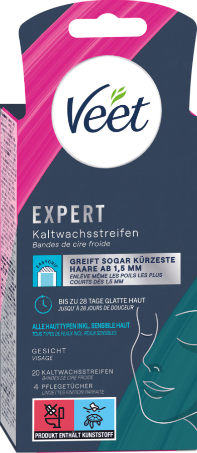 Veet EXPERT Kaltwachsstreifen Gesicht (20 Stk)