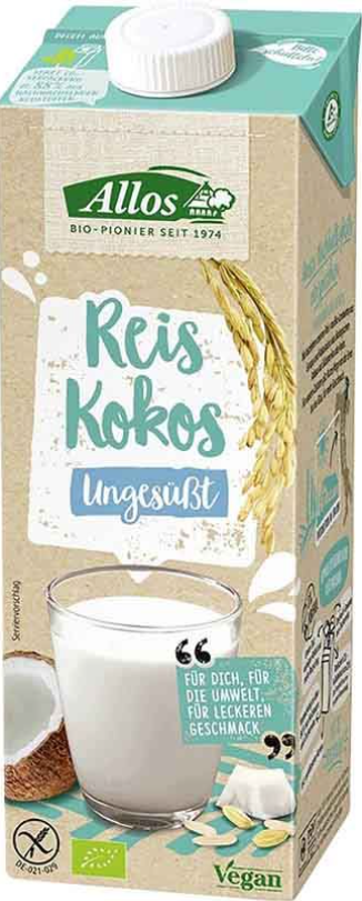Allos Reis-Kokos Drink Ungesüsst (1L)