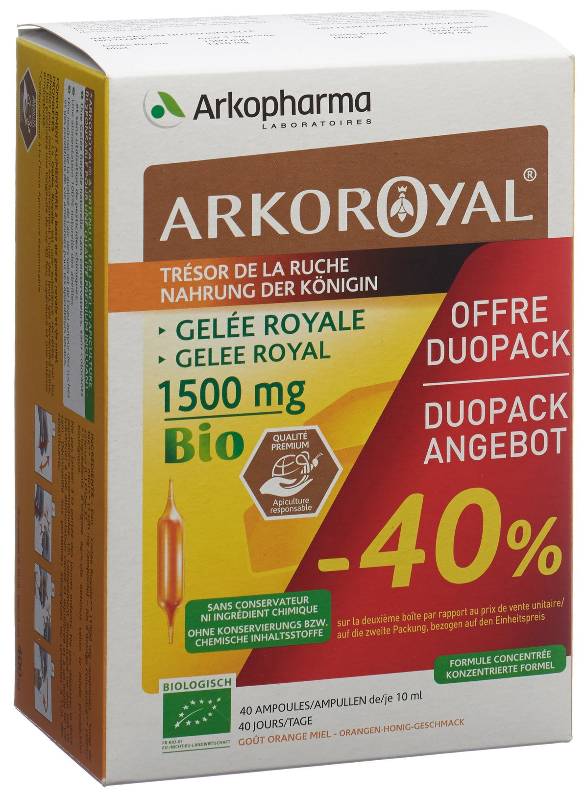 ARKOROYAL Gelee Royal 1500mg Duopack (2x20 Stk)