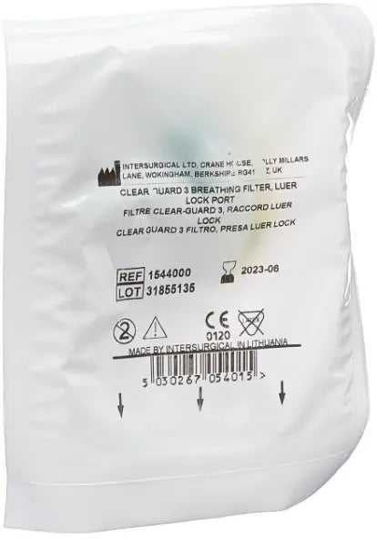 Intersurgical Clear-Guard 3 Bakterien- und Virenfilter mit Luer-Port für Erwachsene (1 Stk)