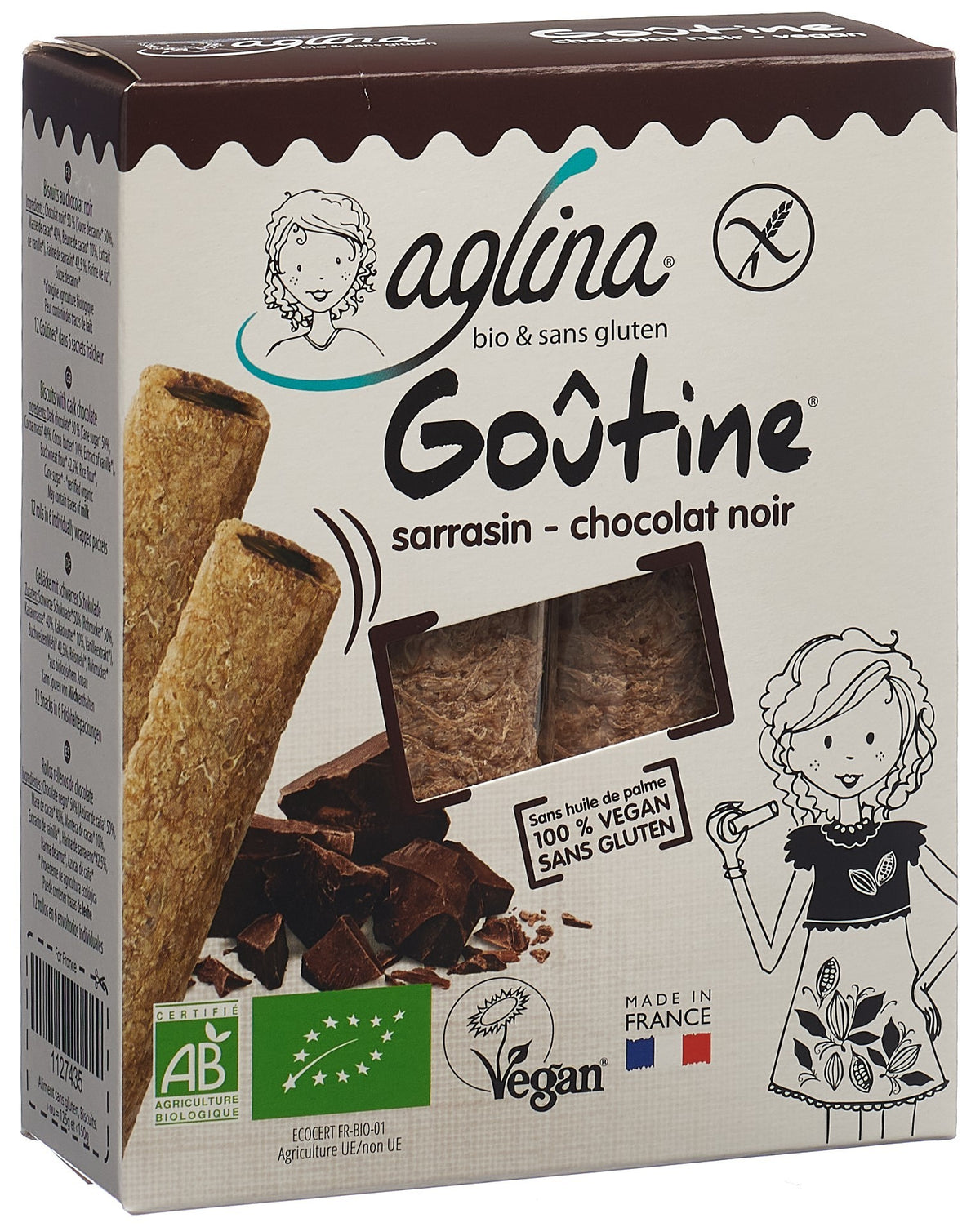 aglina Goûtine dunkle Schokolade Bio (125g)