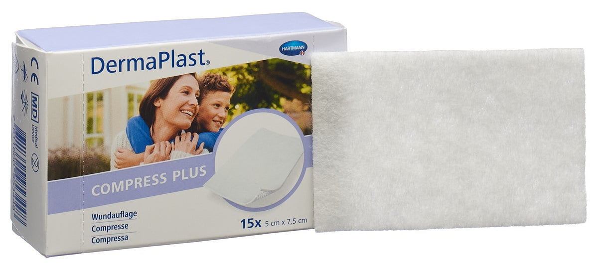 DermaPlast Compress Plus 5x7.5cm (15 Stk)