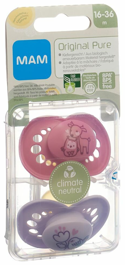 MAM Original Nuggi Pure Kautschuk 16-36M (2 Stk)