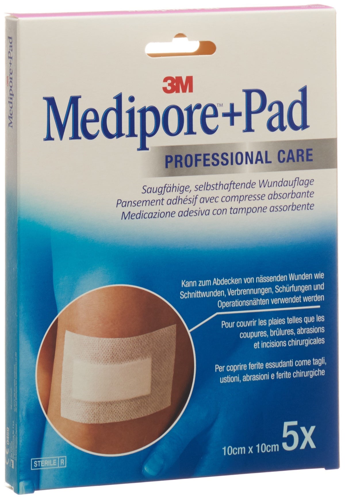 3M Medipore + Pad 10x10cm Wundkissen 5x5.5cm (5 Stk)