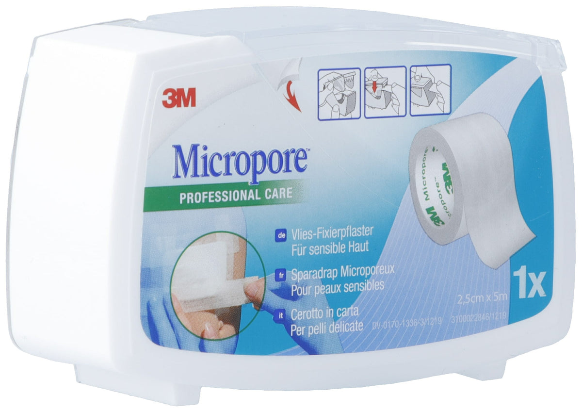3M Micropore Vliespflaster mit Display 25mmx5m weiss (1 Stk)