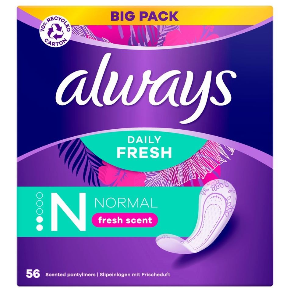 Always Slipeinlagen Normal Frischeduft Big Pack (56 Stk)