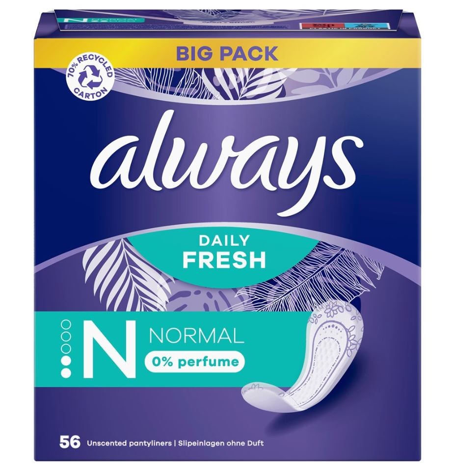Always Slipeinlagen Normal ohne Duft Big Pack (56 Stk)