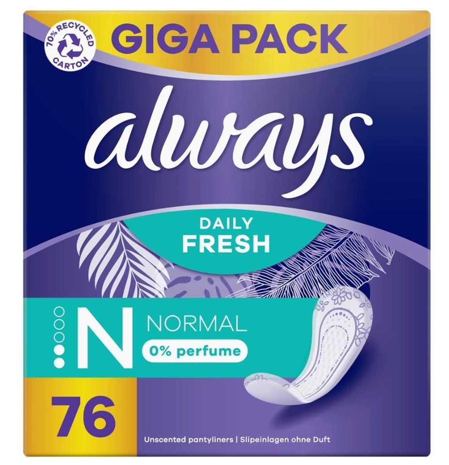Always Slipeinlagen Normal ohne Duft Giga Pack (76 Stk)