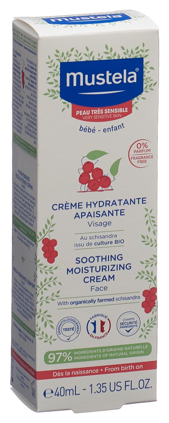 Mustela Bébé Beruhigende Gesichtscreme (40ml)