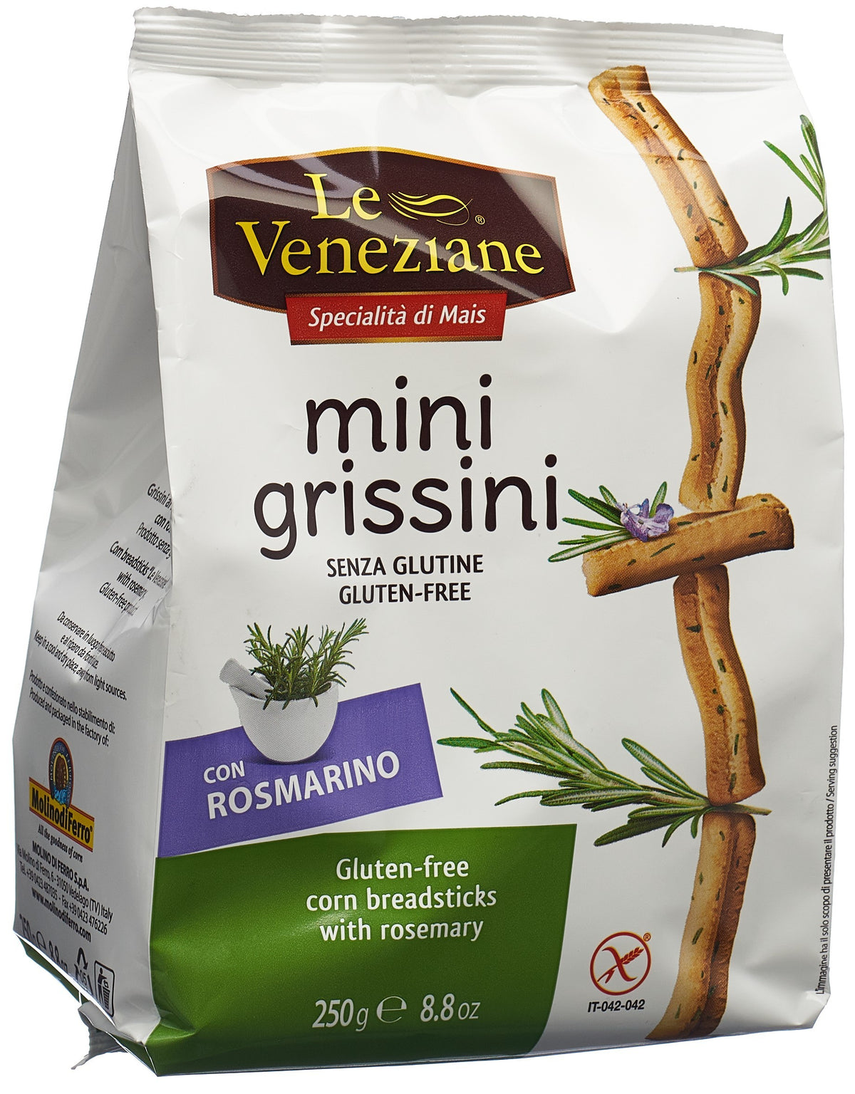 Le Veneziane Mini Grissini Rosmarin glutenfrei (250g)