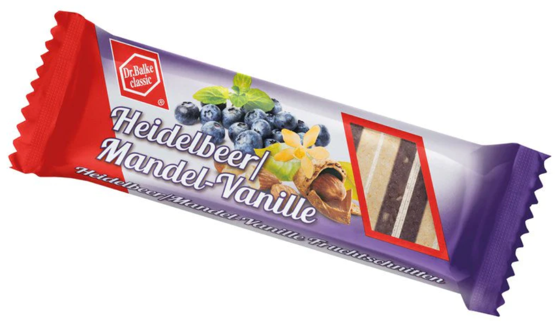 Dr.Balke classic Fruchtschnitte Heidelbeer/Mandel-Vanille (100g)