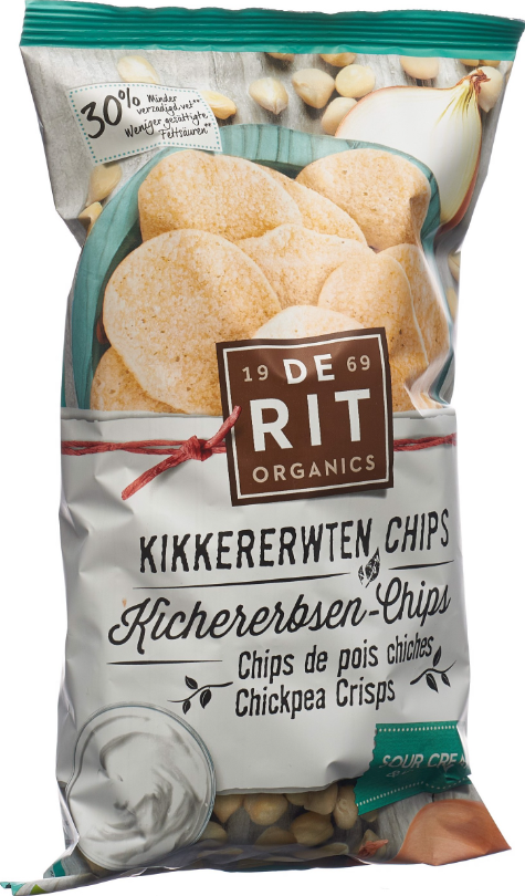 DE RIT Kichererbsen-Chips Sour Cream + Onion (75g)