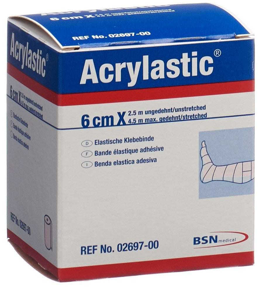 Acrylastic Pflasterbinde 2.5mx6cm elastisch (1 Stk)