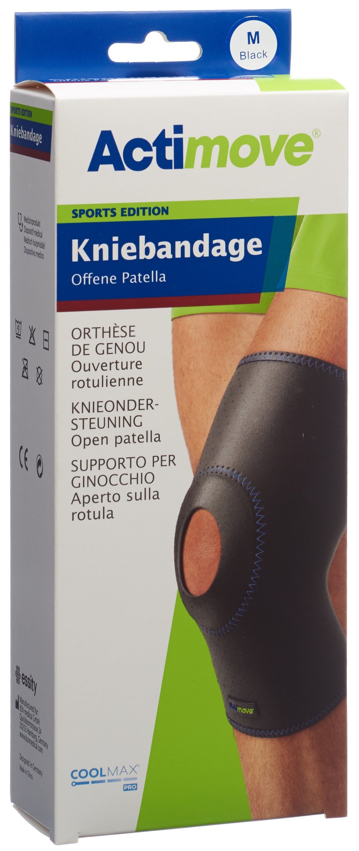 Actimove Sport Kniebandage M offene Patella (1 Stk)