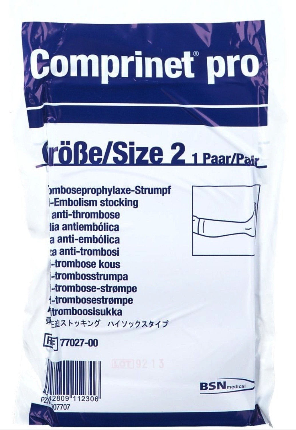 Comprinet pro Thromboseprophylaxe-Strumpf A-D Grösse 2 30-38cm weiss (1 Paar)
