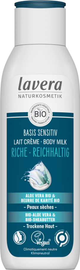 Lavera basis sensitiv Body Milk Reichhaltig Aloe Vera & Sheabutter (250ml)