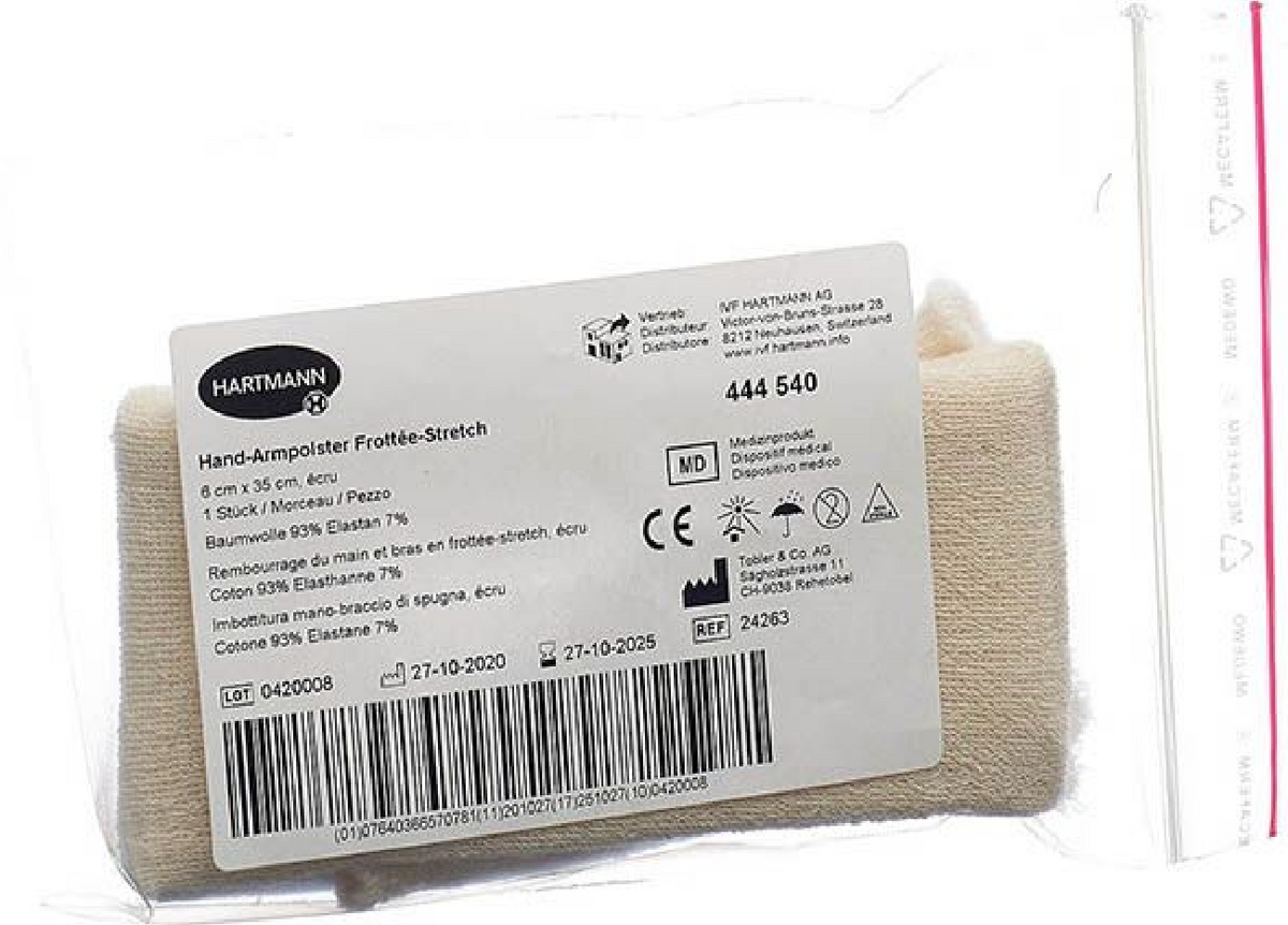 Tobler Frottée Stretch Polster 6cmx35cm Hände Arme (1 Stk)