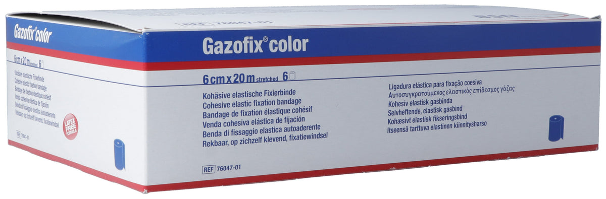 Gazofix kohäsive Fixierbinde 6cmx20m blau latexfrei (6 Stk)